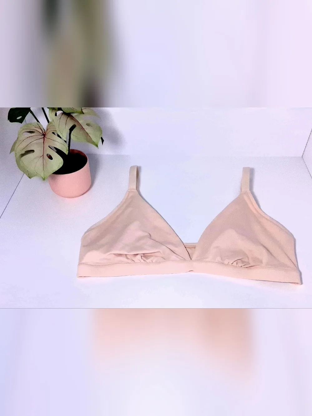 PINK Victoria's Secret Soft Nude Triangle Bralette Size XL - Picture 7 of 16